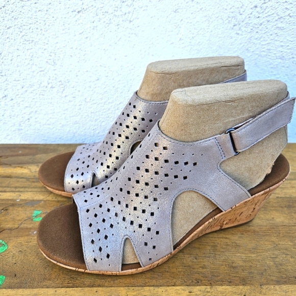 Rockport Briah Hood Slingback Wedges Sandals Size 9.5 - Picture 2 of 16